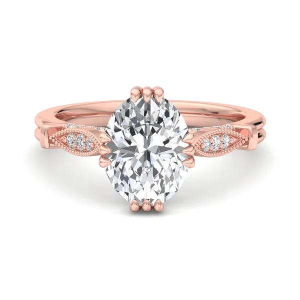 14K Rose Gold Oval Engagement Ring Setting Image 4 SVS Fine Jewelry Oceanside, NY