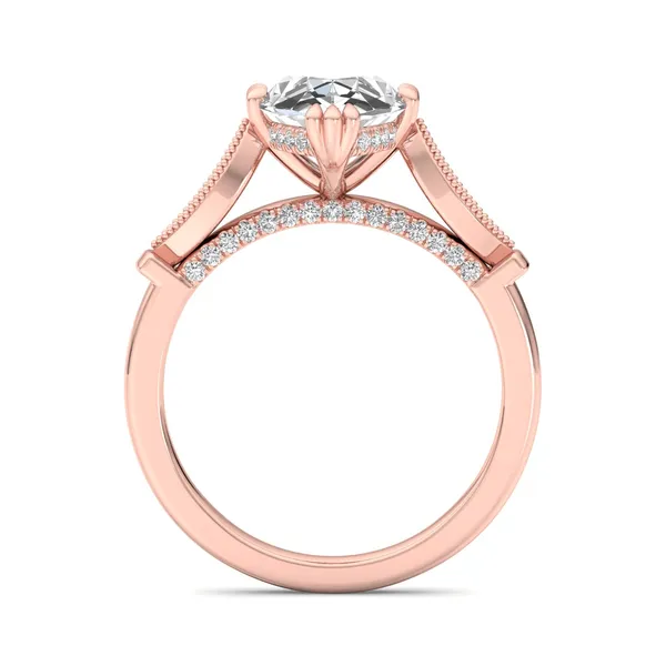 14K Rose Gold Pear Engagement Ring Setting Image 2 SVS Fine Jewelry Oceanside, NY
