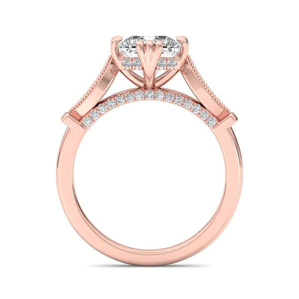 14K Rose Gold Princess Engagement Ring Setting Image 2 SVS Fine Jewelry Oceanside, NY