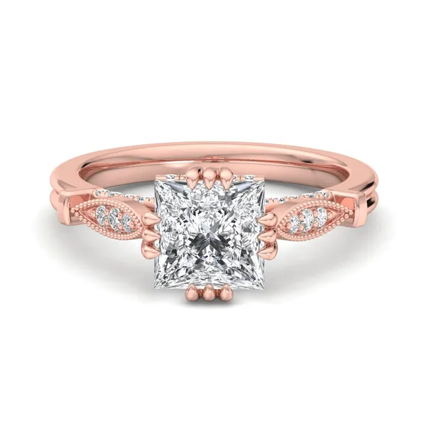 14K Rose Gold Princess Engagement Ring Setting Image 4 SVS Fine Jewelry Oceanside, NY