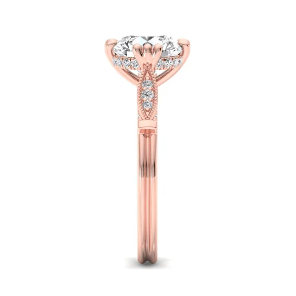 14K Rose Gold Round Engagement Ring Setting Image 3 SVS Fine Jewelry Oceanside, NY
