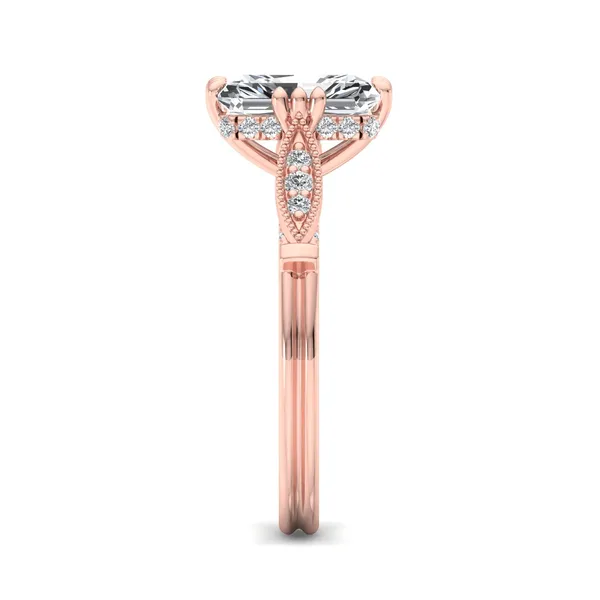 14K Rose Gold Radiant Engagement Ring Setting Image 3 SVS Fine Jewelry Oceanside, NY