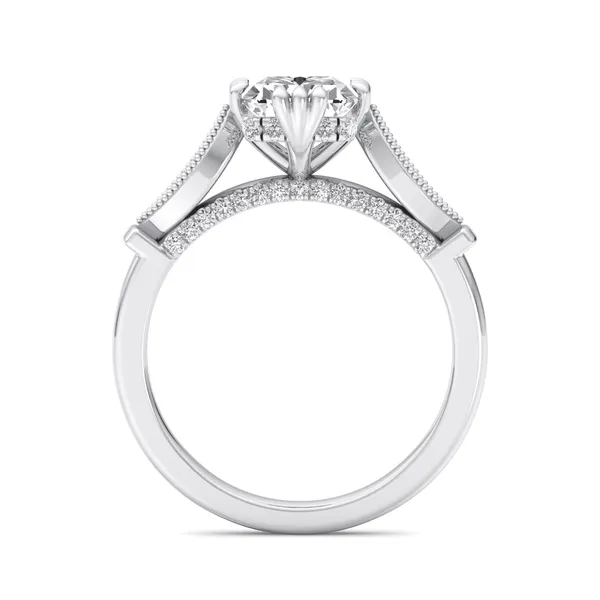 14K White Gold Radiant Engagement Ring Setting Image 2 SVS Fine Jewelry Oceanside, NY