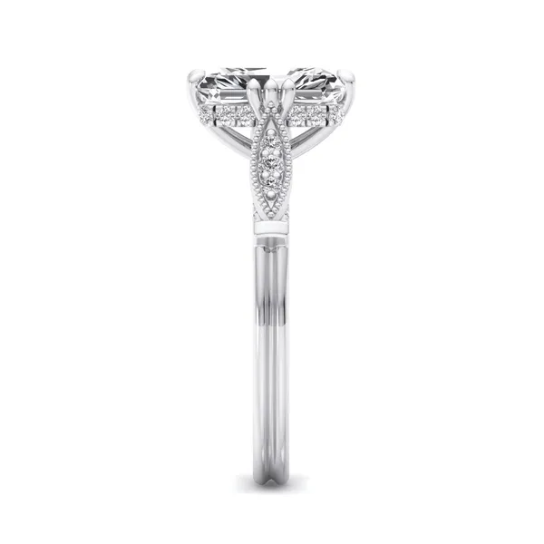 14K White Gold Radiant Engagement Ring Setting Image 3 SVS Fine Jewelry Oceanside, NY