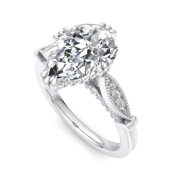 14K White Gold Pear Engagement Ring Setting SVS Fine Jewelry Oceanside, NY