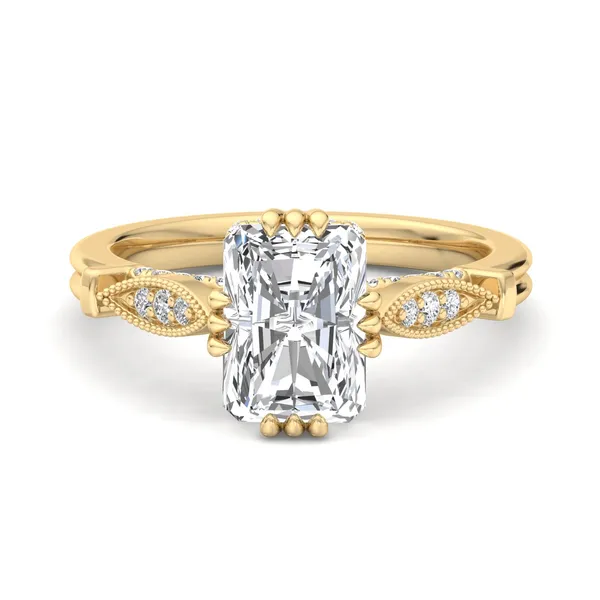 14K Yellow Gold Radiant Engagement Ring Setting Image 4 SVS Fine Jewelry Oceanside, NY