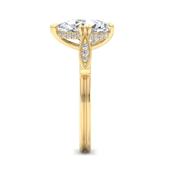 14K Yellow Gold Pear Engagement Ring Setting Image 3 SVS Fine Jewelry Oceanside, NY