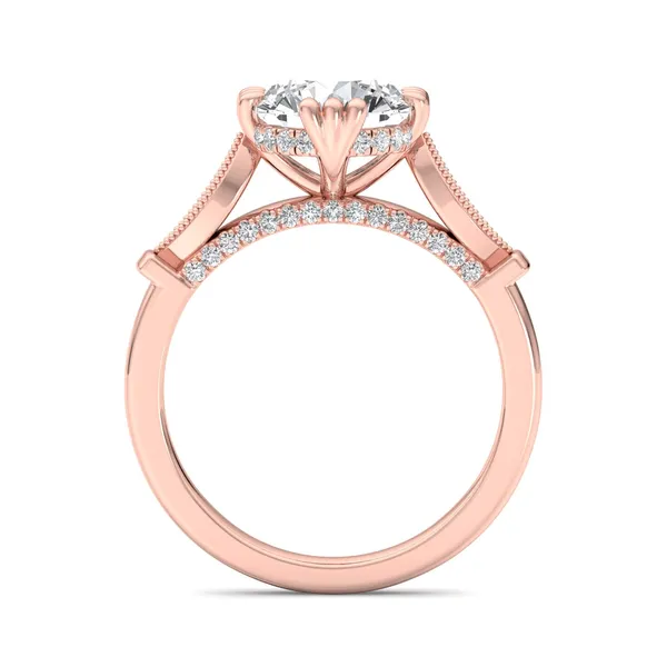 18K Rose Gold Round Engagement Ring Setting Image 2 SVS Fine Jewelry Oceanside, NY