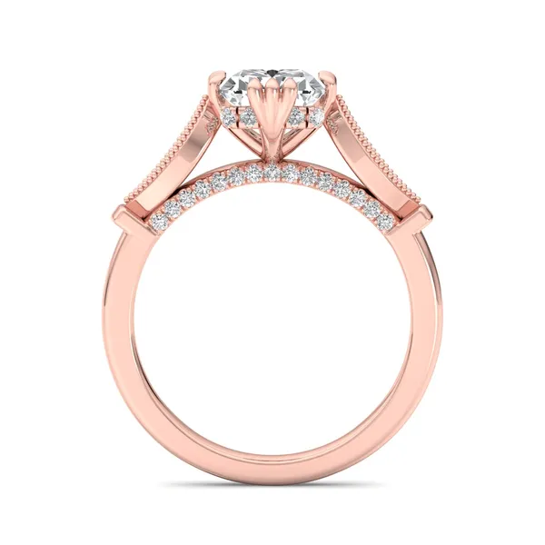 18K Rose Gold Radiant Engagement Ring Setting Image 2 SVS Fine Jewelry Oceanside, NY