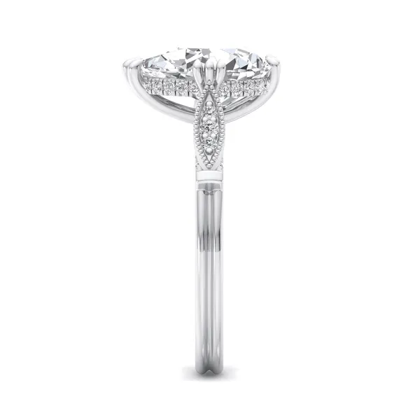 18K White Gold Pear Engagement Ring Setting Image 3 SVS Fine Jewelry Oceanside, NY