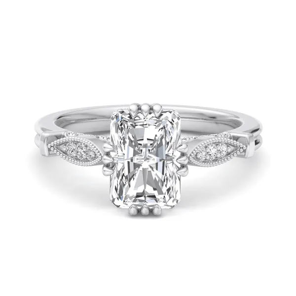 Platinum Radiant Engagement Ring Setting Image 4 SVS Fine Jewelry Oceanside, NY