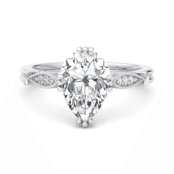 Platinum Pear Engagement Ring Setting Image 4 SVS Fine Jewelry Oceanside, NY