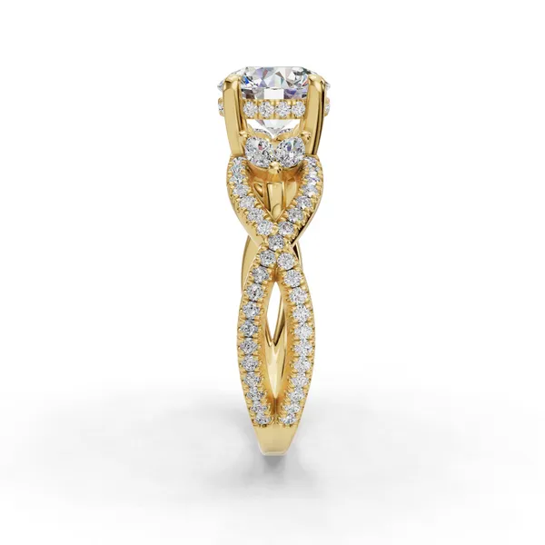 14K Yellow Gold Round Engagement Ring Setting Image 3 SVS Fine Jewelry Oceanside, NY