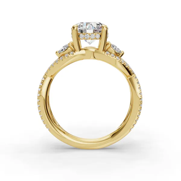 18K Yellow Gold Round Engagement Ring Setting Image 2 SVS Fine Jewelry Oceanside, NY