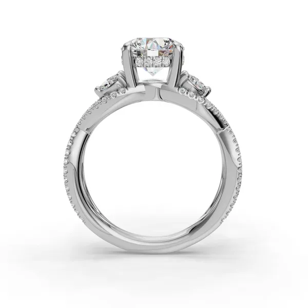 14K White Gold Round Engagement Ring Setting Image 2 SVS Fine Jewelry Oceanside, NY