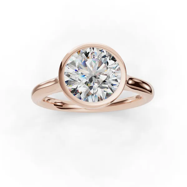 14K Rose Gold Round Engagement Ring Setting Image 4 SVS Fine Jewelry Oceanside, NY