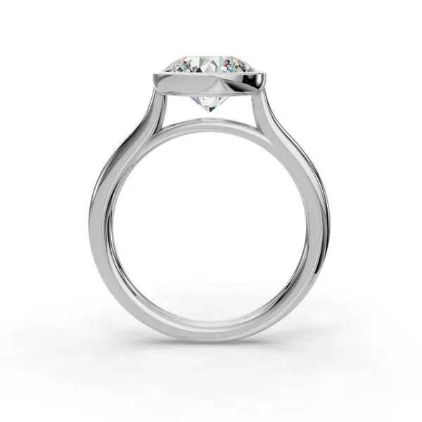 14K White Gold Round Engagement Ring Setting Image 2 SVS Fine Jewelry Oceanside, NY