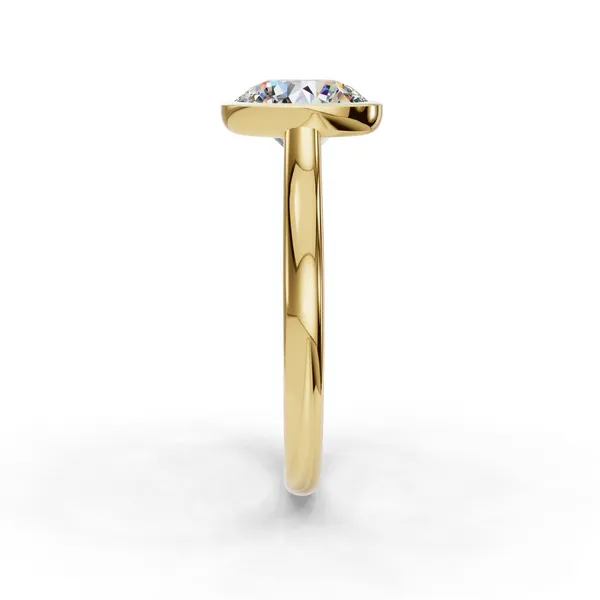 14K Yellow Gold Round Engagement Ring Setting Image 3 SVS Fine Jewelry Oceanside, NY