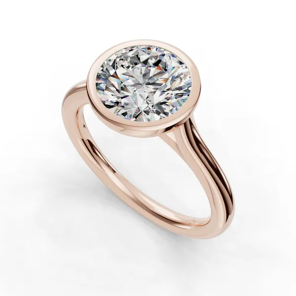 18K Rose Gold Round Engagement Ring Setting SVS Fine Jewelry Oceanside, NY