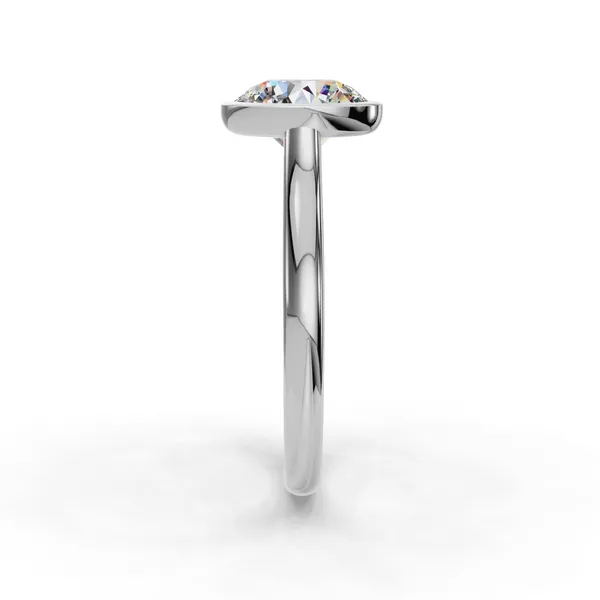 18K White Gold Round Engagement Ring Setting Image 3 SVS Fine Jewelry Oceanside, NY