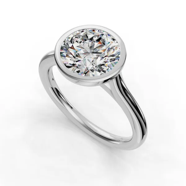 Platinum Round Engagement Ring Setting SVS Fine Jewelry Oceanside, NY