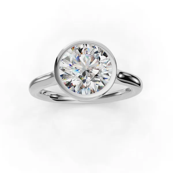 Platinum Round Engagement Ring Setting Image 4 SVS Fine Jewelry Oceanside, NY
