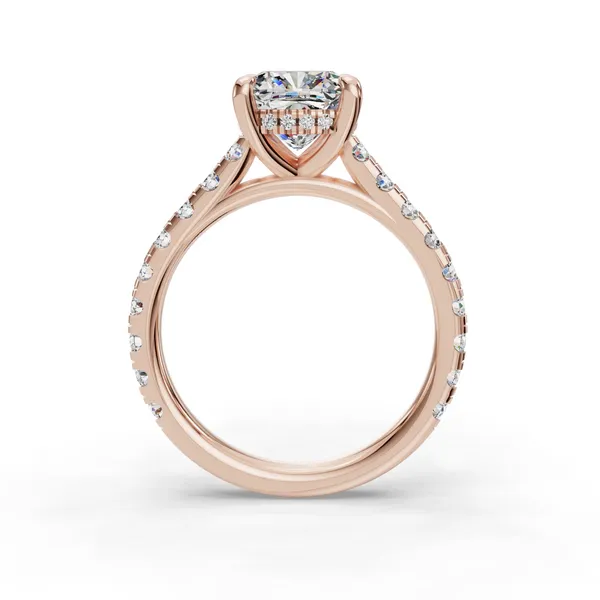 14K Rose Gold Cushion Engagement Ring Setting Image 2 SVS Fine Jewelry Oceanside, NY
