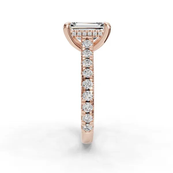 14K Rose Gold Emerald Engagement Ring Setting Image 3 SVS Fine Jewelry Oceanside, NY