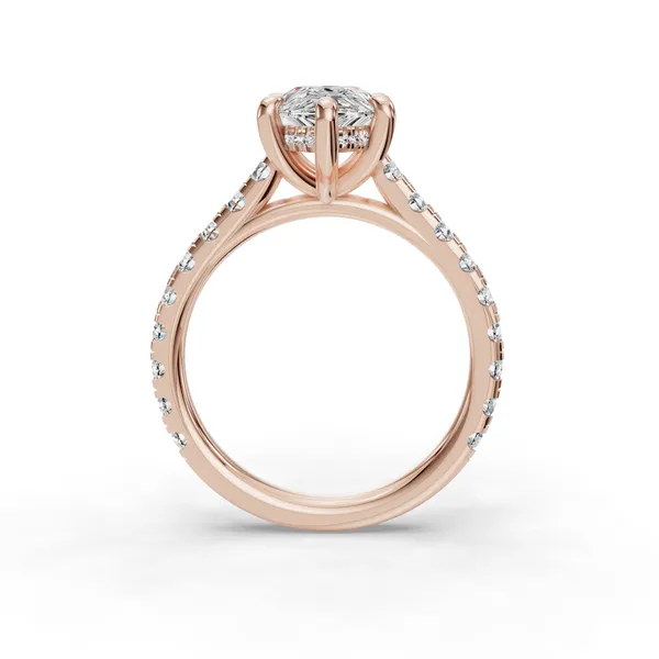 14K Rose Gold Pear Engagement Ring Setting Image 2 SVS Fine Jewelry Oceanside, NY