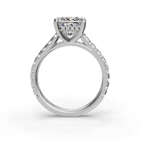 14K White Gold Princess Engagement Ring Setting Image 2 SVS Fine Jewelry Oceanside, NY