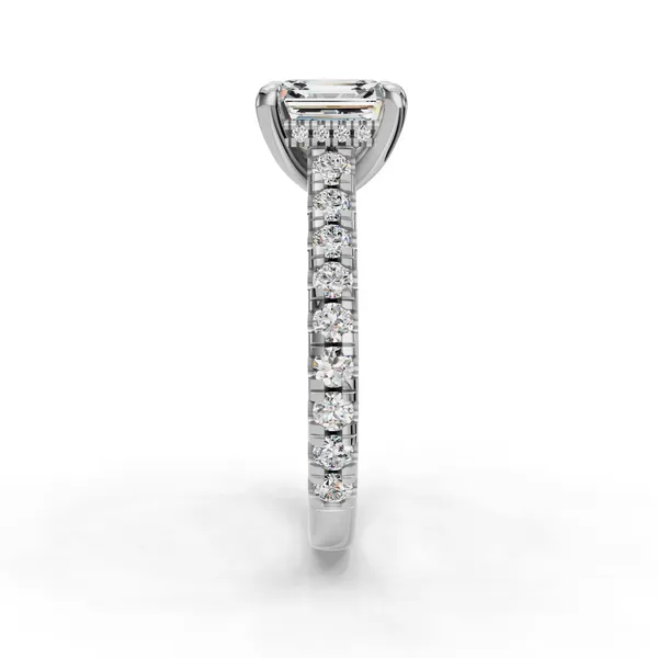 14K White Gold Asscher Engagement Ring Setting Image 3 SVS Fine Jewelry Oceanside, NY