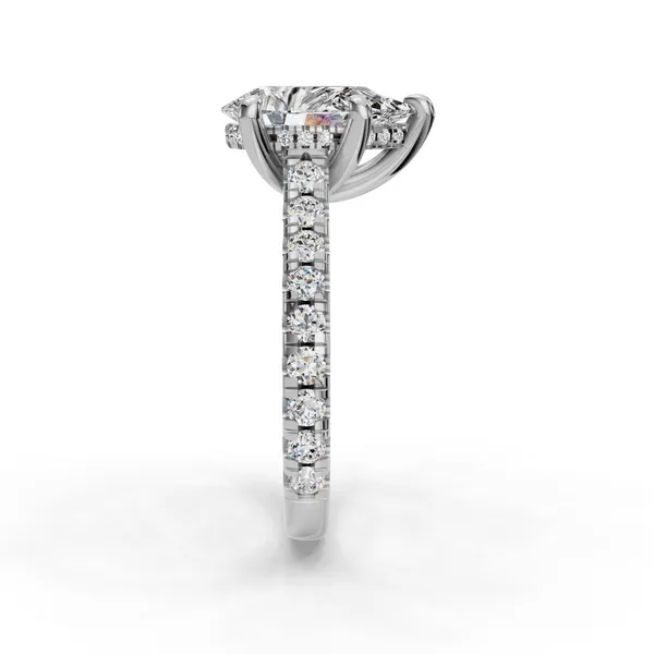 14K White Gold Pear Engagement Ring Setting Image 3 SVS Fine Jewelry Oceanside, NY