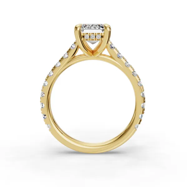 14K Yellow Gold Emerald Engagement Ring Setting Image 2 SVS Fine Jewelry Oceanside, NY