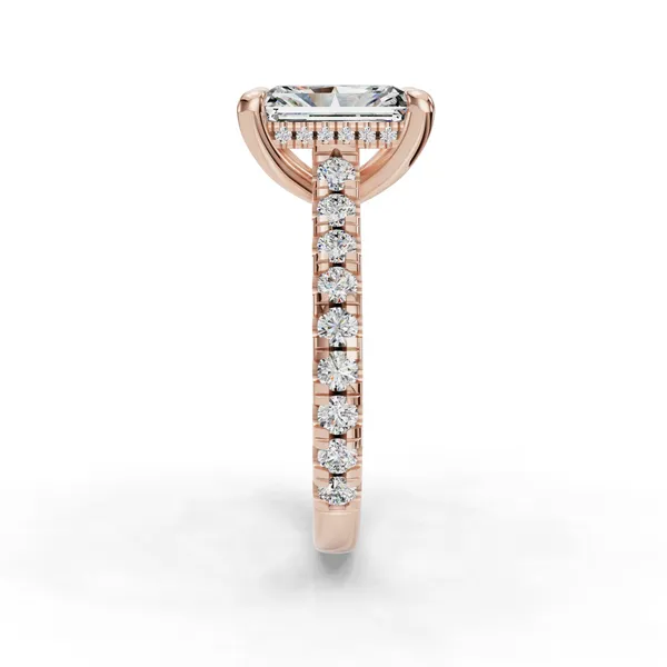 18K Rose Gold Radiant Engagement Ring Setting Image 3 SVS Fine Jewelry Oceanside, NY