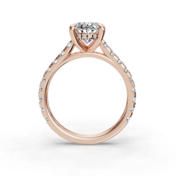 18K Rose Gold Oval Engagement Ring Setting Image 2 SVS Fine Jewelry Oceanside, NY