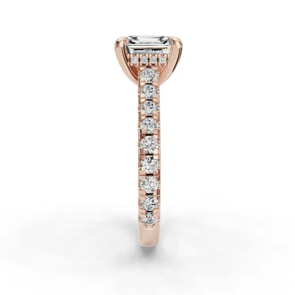 18K Rose Gold Asscher Engagement Ring Setting Image 3 SVS Fine Jewelry Oceanside, NY