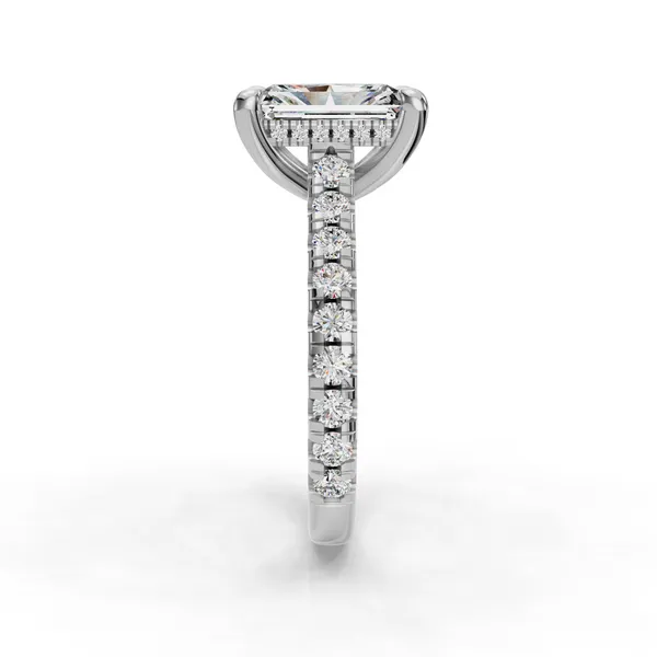 18K White Gold Radiant Engagement Ring Setting Image 3 SVS Fine Jewelry Oceanside, NY