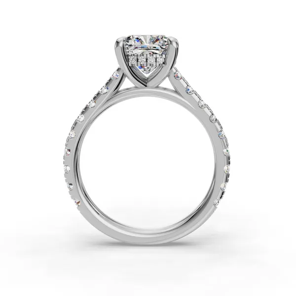18K White Gold Cushion Engagement Ring Setting Image 2 SVS Fine Jewelry Oceanside, NY