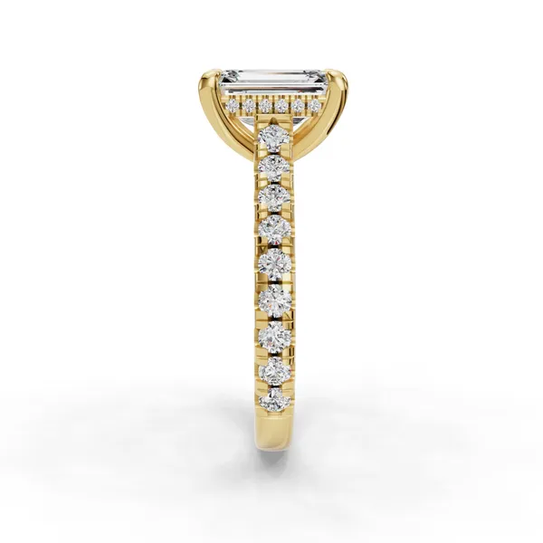 18K Yellow Gold Emerald Engagement Ring Setting Image 3 SVS Fine Jewelry Oceanside, NY