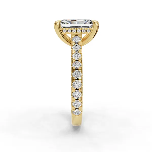 18K Yellow Gold Radiant Engagement Ring Setting Image 2 SVS Fine Jewelry Oceanside, NY