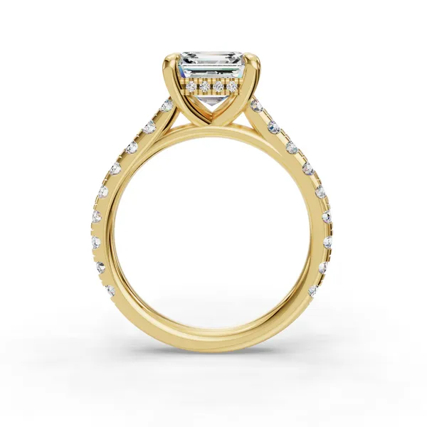 18K Yellow Gold Asscher Engagement Ring Setting Image 2 SVS Fine Jewelry Oceanside, NY