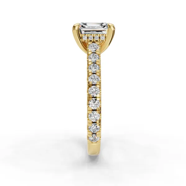 18K Yellow Gold Asscher Engagement Ring Setting Image 3 SVS Fine Jewelry Oceanside, NY