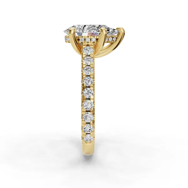 18K Yellow Gold Pear Engagement Ring Setting Image 3 SVS Fine Jewelry Oceanside, NY