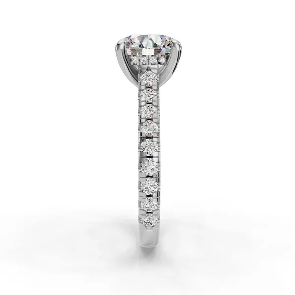 Platinum Round Engagement Ring Setting Image 3 SVS Fine Jewelry Oceanside, NY
