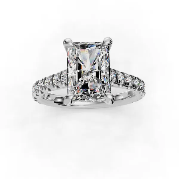 Platinum Radiant Engagement Ring Setting Image 4 SVS Fine Jewelry Oceanside, NY