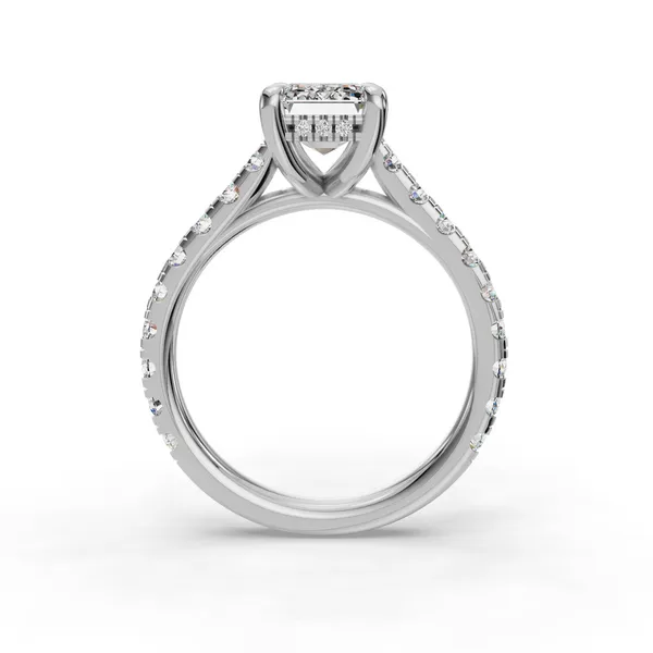 Platinum Emerald Engagement Ring Setting Image 2 SVS Fine Jewelry Oceanside, NY
