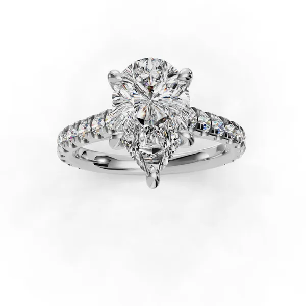 Platinum Pear Engagement Ring Setting Image 4 SVS Fine Jewelry Oceanside, NY