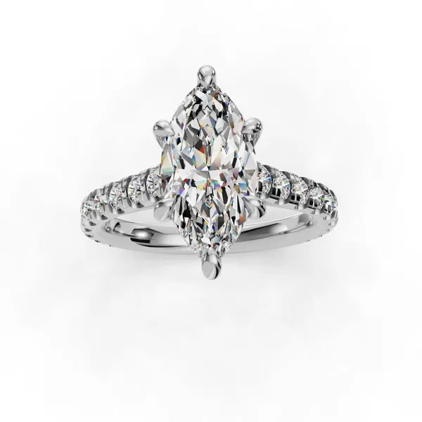 Platinum Marquise Engagement Ring Setting Image 4 SVS Fine Jewelry Oceanside, NY