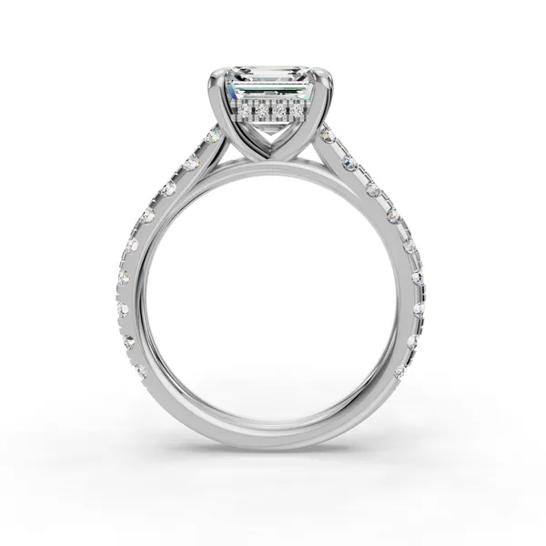 Platinum Asscher Engagement Ring Setting Image 2 SVS Fine Jewelry Oceanside, NY