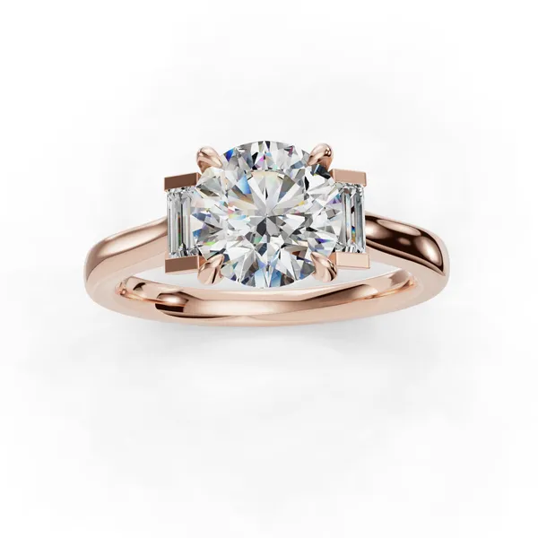 14K Rose Gold Round Engagement Ring Setting Image 4 SVS Fine Jewelry Oceanside, NY